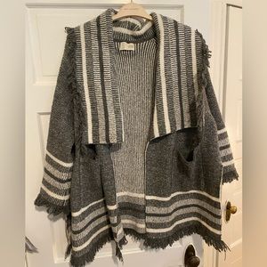 Saturday Sunday (Anthropologie) gray and white Cardigan - OS
